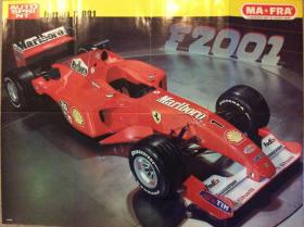 f1海报 法拉利海报 2001赛季新车发布F2001车型 舒马赫Schumacher现场 Ferrari fomulaone 一级方程式赛车锦标赛原版海报 折页画报画册