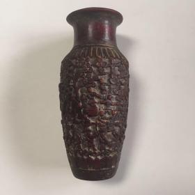 黄杨木雕刻 百子祝寿瓶 一个 内有详细尺寸