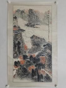 保真书画，镇江美协副主席董金祥山水画一幅，原装裱镜心，尺寸94×47.5cm