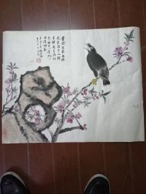 著名老画家陈子卿，花鸟画心一副