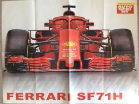 F1海报 法拉利海报 2018年Ferrari SF71H车型及车手 fomulaone 一级方程式赛车锦标赛原版海报