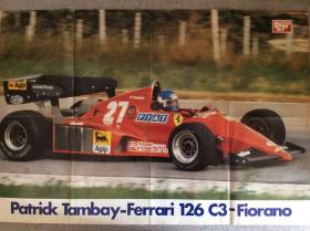 F1海报 法拉利海报 1983年Ferrari126C3帕特里克唐贝Patrick tambay 一级方程式赛车锦标赛原版海报 fomulaone