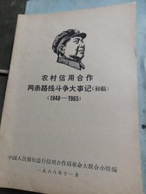 农村信用合作两条路线斗争大事记（初稿）（1948一1965）