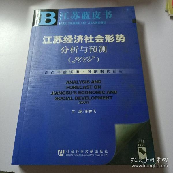 江苏经济社会形势分析与预测（2007）/江苏蓝皮书