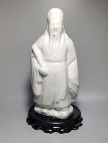 清白釉神仙人物瓷塑