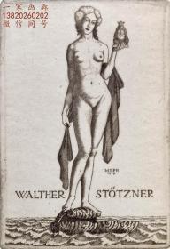 德国艺术大师“Philipp, Martin E(1887-1978)”蚀刻人体铜版藏书票—《手托佛像的维纳斯》  1919