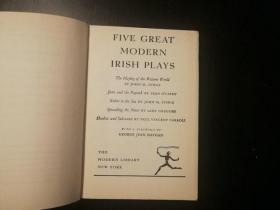 Five Great Modern Irish Plays, 旧现代文库版，精装