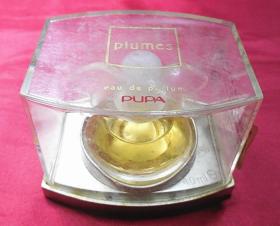 旧瓶 90年代香港购PIUMES香水带盒原装香液蝴蝶状玻璃瓶子 保真品旧货物件 趣味收藏 化妆美容盛具 XS14