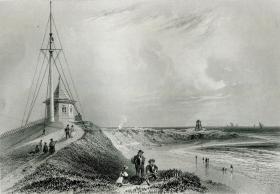 1842年钢版画 《怀尔的弗利特伍德》27×21厘米