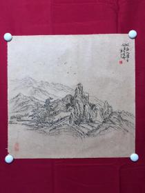 书画10080，四川画家【袁建军】钢笔画，传统山水画