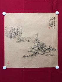 书画10082，四川画家【袁建军】钢笔画，传统山水画