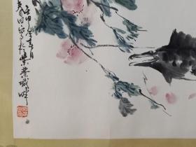 保真书画，北京画家刘春田绘画佳作《江南八月鳜鱼肥》一幅，原装裱镜心，尺寸41.5×66.5cm