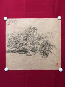 书画10079，四川画家【袁建军】钢笔画，传统山水画