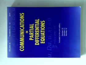 Communications in Partial Differential Equations 10-12/2015 偏微分方程通讯 数学学术论文原版期刊