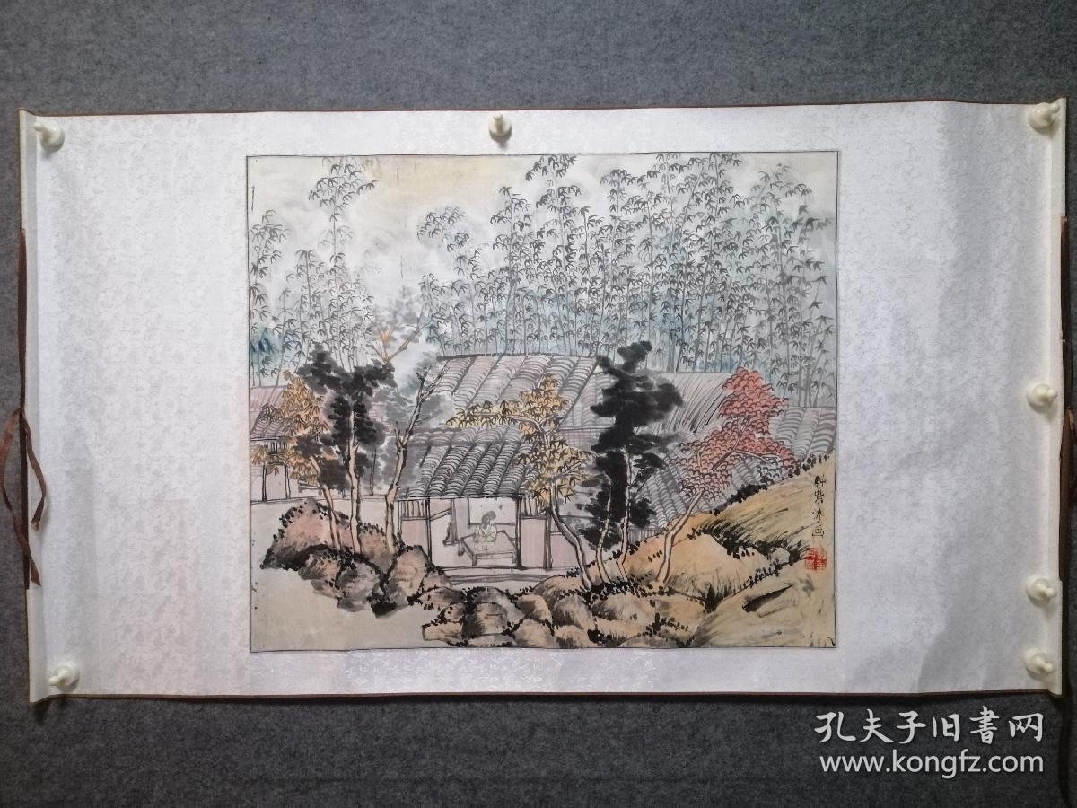 h.0055s 钟紫，已故南方日报创始人之一，华南抗日战争时期东江纵队《qianjin报》记者。《南方日报》的初创老报人，作品保真，画芯尺寸为76x53