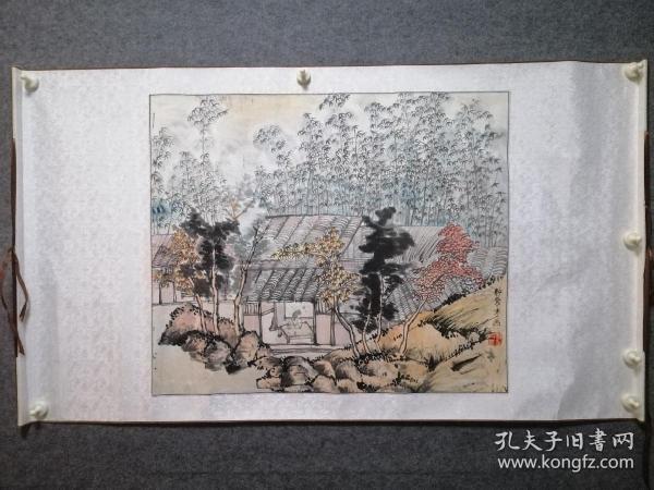 h.0055s 钟紫，已故南方日报创始人之一，华南抗日战争时期东江纵队《qianjin报》记者。《南方日报》的初创老报人，作品保真，画芯尺寸为76x53