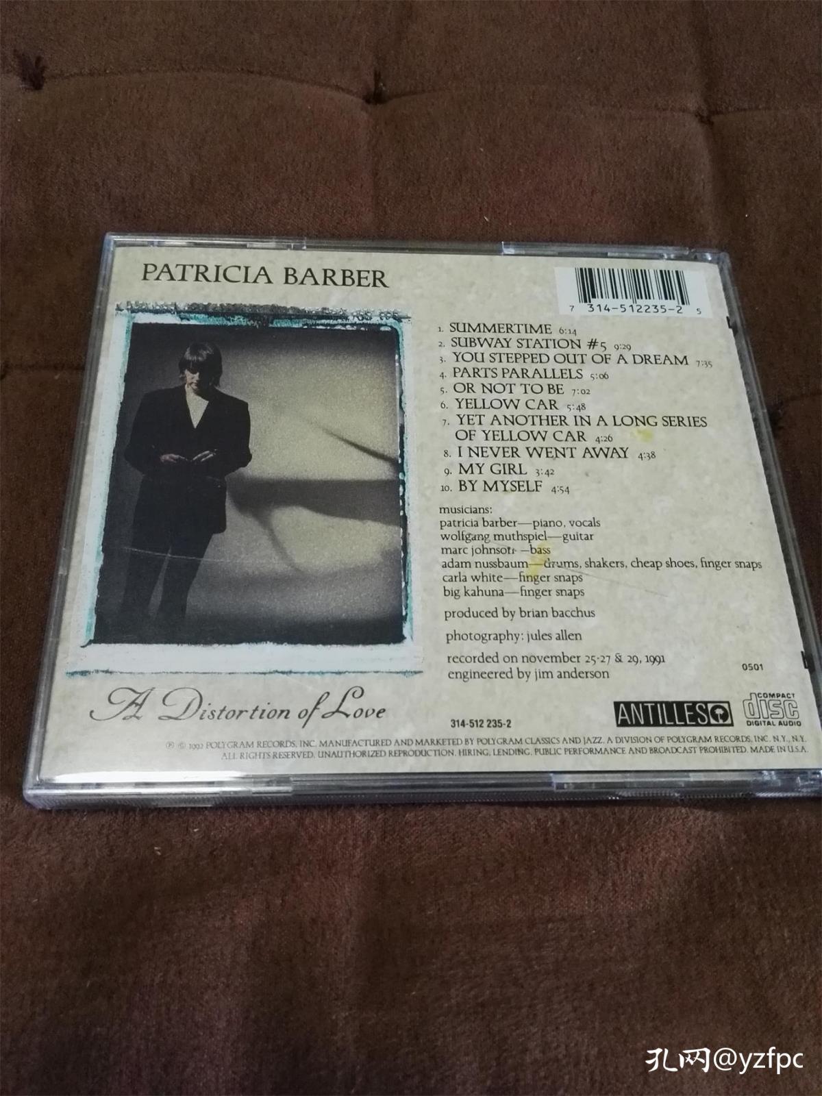 稀绝极品JAZZ女声PATRICIA BARBER  - A DISTOTION OF LOVE /派翠西亚芭芭拉 美银圈首版