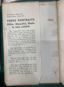 THREE PORTRAITS：HITLER MUSSOLINI STALIN