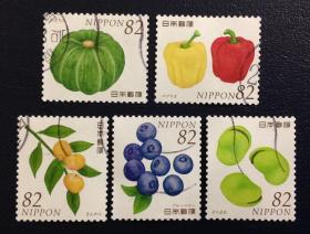 日本信销邮票 2016年 G2263 蔬菜水果 第6集 82円 菜椒 蚕豆等