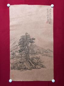 书画10090，四川画家【袁建军】钢笔画，传统山水画