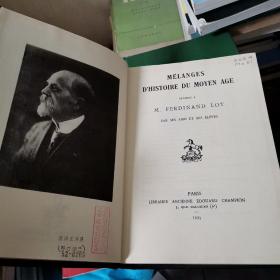 MLANGES D’HISTOIRE OFFERTS A FERDINAND LOT