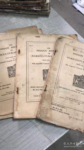 英文书the indian journal of agricultural  science    VOL.IV 1934  VOL.V 1935 VOL.VI 1936    印度农业科学杂志1934年1935年1936年 共3本合售