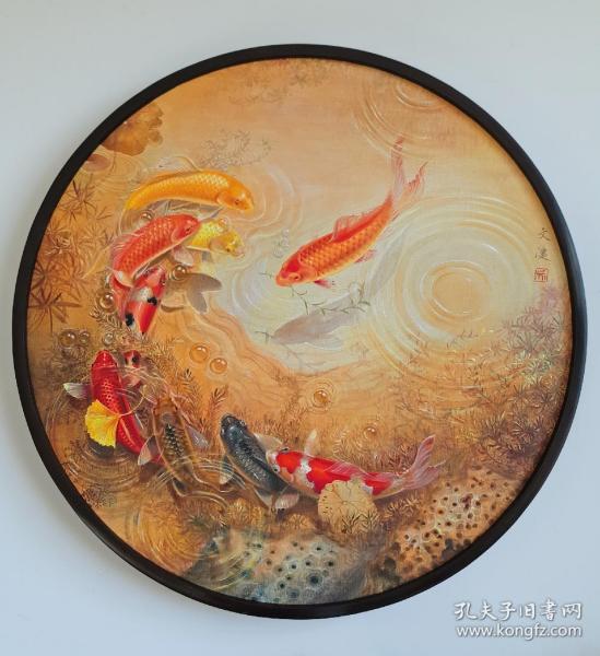 吴文健 鱼 作品 可合影，九鱼图，80CM