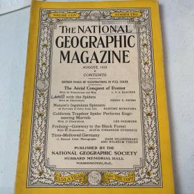 美国发货national geographic美国国家地理1933年8月空中征服珠穆朗玛峰（含中国西藏喇嘛夫妇照片），蜘蛛专题，德国