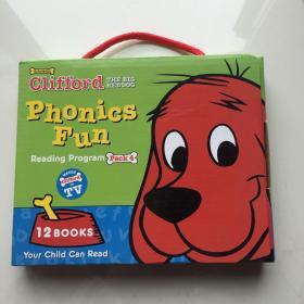 Clifford Phonics Fun Box Set #4 (Books + CD)  大红狗趣味自然拼读套装4，12册书附CD 