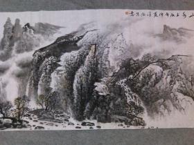 四川老画家 杨老 国画山水 蜀中山水 四尺整纸 画心原稿手绘真迹