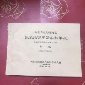 内蒙古及林边地区气象灾害旱涝半歉年表（公元前872-公元1974），内容全新