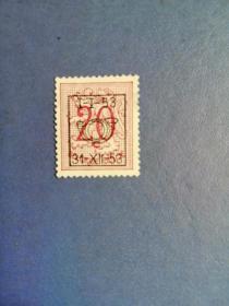 外国邮票   比利时邮票 1939年狮子像加盖邮政号角 （无邮戳新票）