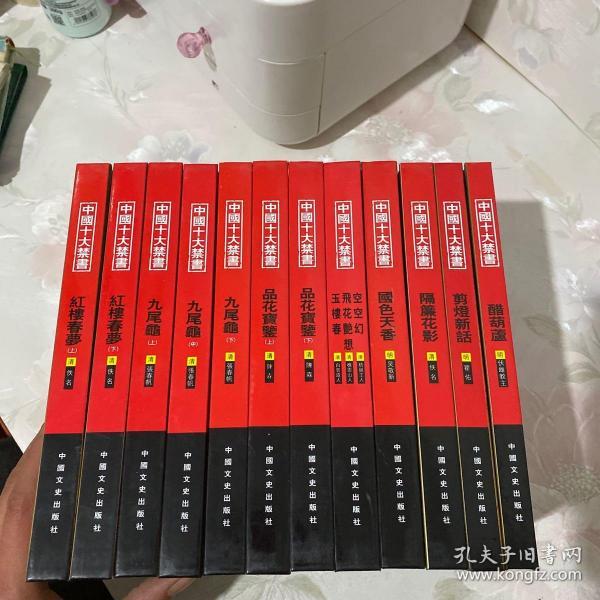 中国十大禁书：《剪燈新话》《醋葫芦》《品花宝鉴》《隔簾花影》《国色天香》《飞花艳想》《空空幻》《玉楼春》《红楼春梦》 《九尾龟》