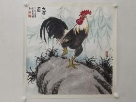 保真书画，北京画坛老前辈马德春(大吉图)国画佳作一幅，纸本镜心，尺寸69×69.5cm
