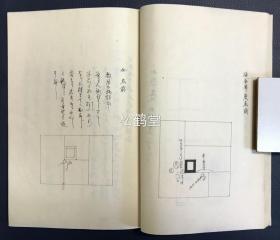 《成本花月集》1套元亨利贞4册4卷全，日本老旧茶道写抄本，平安左右庵荡斋生校订，明治43年，1910年自心庵永东写抄，内容涉及茶道中的待客，水屋，点前，棚物，台子，风炉，茶袋，茶壶，香合，木炭等事，并含极大量茶道相关手绘图，如含有水屋位置之图，抱清棚图，木炭图等，写抄精美，版面优美，并含批注浮签等，整体品美，极罕见优美茶道古抄本。