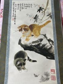 浙北猫王郑翼飞双猫图