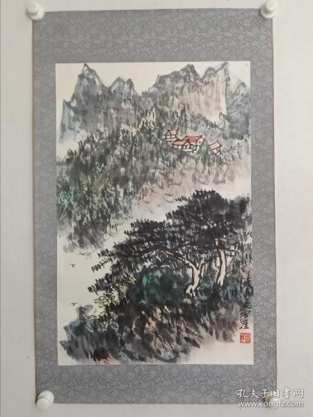 保真书画，老一辈书画名家，原北京画院秘书长，北京画院副院长王雪崖山水画一幅，纸本镜心，尺寸68×44cm