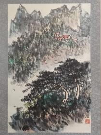 保真书画，老一辈书画名家，原北京画院秘书长，北京画院副院长王雪崖山水画一幅，纸本镜心，尺寸68×44cm