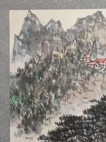保真书画，老一辈书画名家，原北京画院秘书长，北京画院副院长王雪崖山水画一幅，纸本镜心，尺寸68×44cm