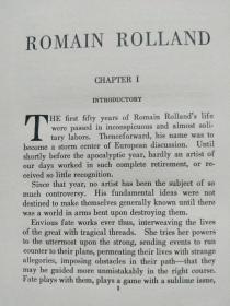 Romain Rolland (by Stefan Zweig)  茨威格 著《罗曼·罗兰 传记》英文版  布面精装本 毛边（大32开）老版本 1921年 Thomas Seltzer (New York) 出版，十幅插图