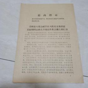 昔阳县大寨公社厚庄大队党支部书记王岽周同志在北方地区农业会议上的汇报