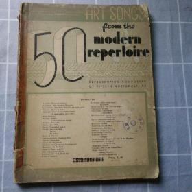 外文原版乐谱FIFTY ART SONGS from the MODERN REPERTOIRE（1939年馆藏书）