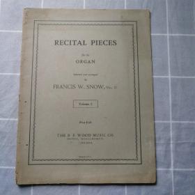 老版乐谱RECITAL PIECES FOR THE ORGAN Volume2