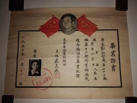 1955年北京市保育训练班毕业证书