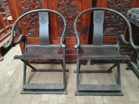 清代老家具紫檀交椅古董古玩木器