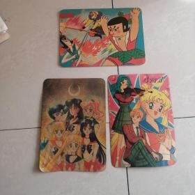 美少女卡通塑料画板（2个）葫芦娃（1个）三张合售，（其中一张品相差一点）