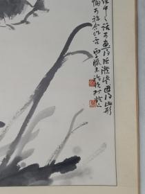 保真书画，葛鸿祯国画《游鱼图》一幅，有八大笔意。原装裱镜心，尺寸49×32cm。苏州书协副主席兼学术委员会副主任。