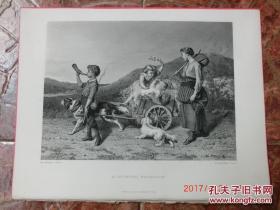 1888年版画《凯旋而归 A TRIUMPHAL PROCESSION 》尺寸约24*31厘米