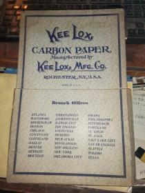 A CLEAN CARBON KEE LOX  NON-GREASE CARBON PAPERS[民国时期中国银行上海总行使用美国制造复写纸两包 】          原函22×34.5厘米