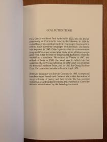 Collected Prose: Paul Celan（进口原版，国内现货）